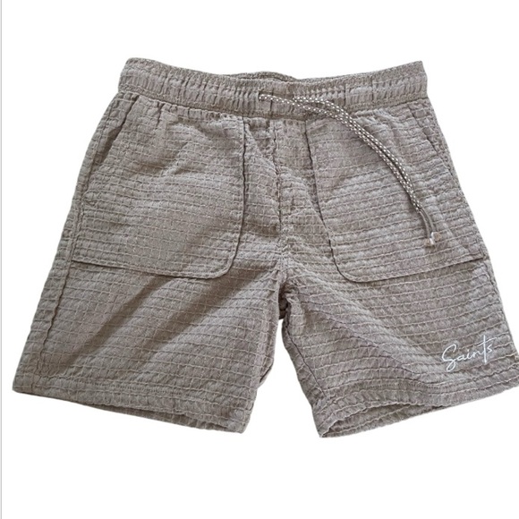 Saints Studio Waffle shorts size M, elastic waist, pockets, cotton blend - Picture 1 of 10